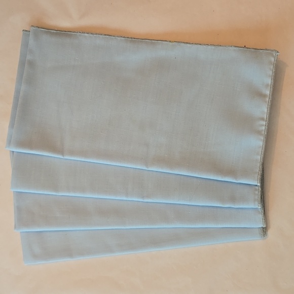 Vintage 4 Cloth Dinner Napkins Pale Blue 19.5" Square - Picture 1 of 5